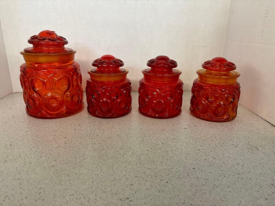 LE Smith moon and stars Amberina canisters