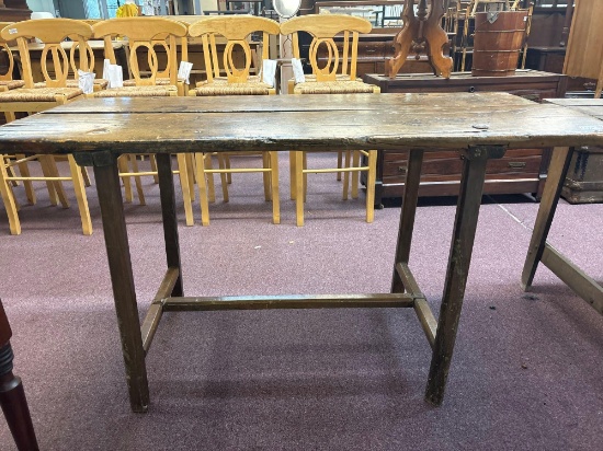 antique primitive workbench farm table