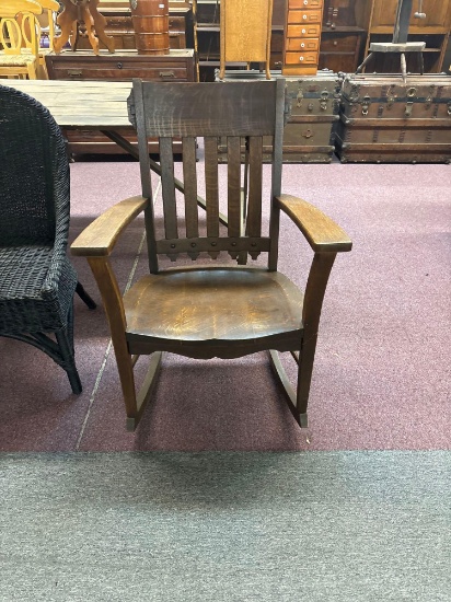 Antique cortisone oak rocker