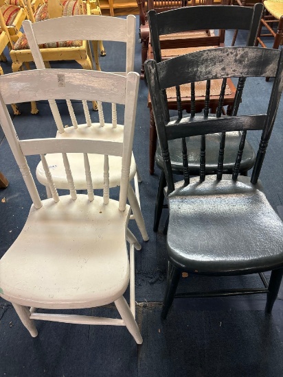 Antique plank bottom chairs