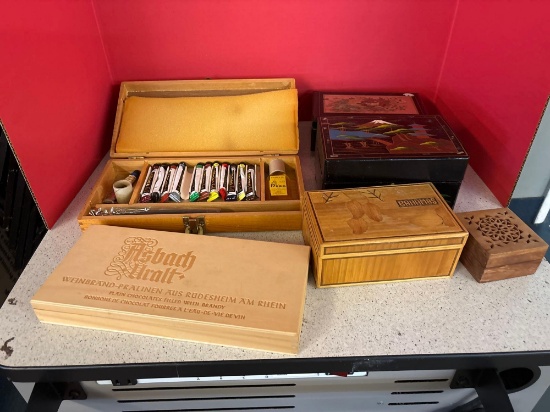 Music boxes art set empty brandy box