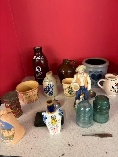 borden milk bottle Ravenna Ohio crock insulators