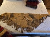 Native American Painted Hyde w/ Turquoise and Nail Head Trim Detailing