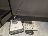 Waterford Crystal Pen and Paper Holders, Quote Plate & Rock