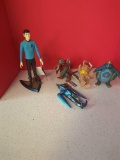 5 space figures-- all with original tags MINT, star trek Mr spock, bandaid Ultraman antlar, king