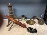 antique organ stool horn casters etc.