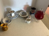vintage tea cups and saucers, antique pottery, etc