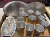 Kensington MCM aluminum glasses and tray plus more trays salts peppers