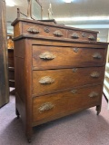 antique victorian 5 drawer chest of drawers