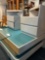 contemporary modern queen SZ platform bed w/ nightstands