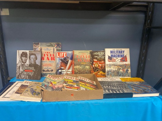 Military Civil war Gettysburg books and 1950s Popular Science magazines