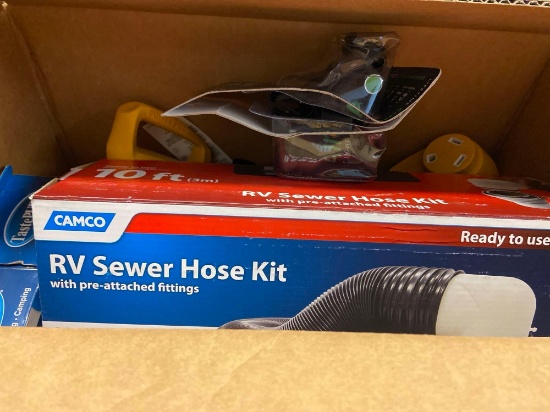 RV adapter sewer hose kit more RV items and 2 new garage lights