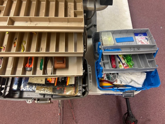 two tackle boxes
