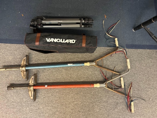 Vanguard tripod and vintage pogo sticks