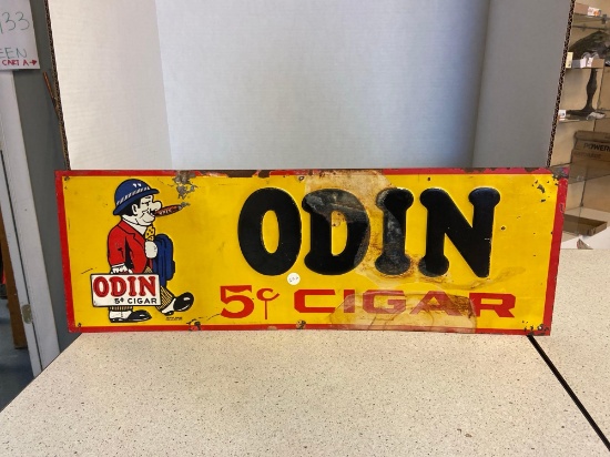 Metal Odin cigar sign