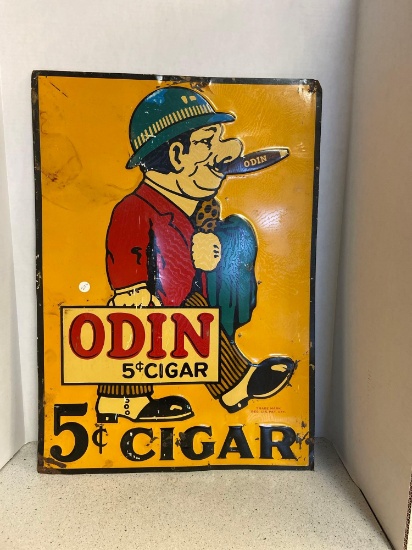 Metal Odin cigar sign