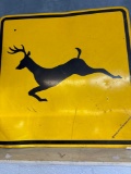 vintage steel deer crossing sign 30 x 30?