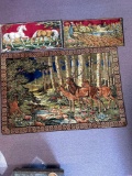 60?s 3 vintage fabric Wall tapestries Italian import