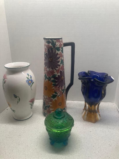 Tiffany and Co vase plus two vases from Germany
