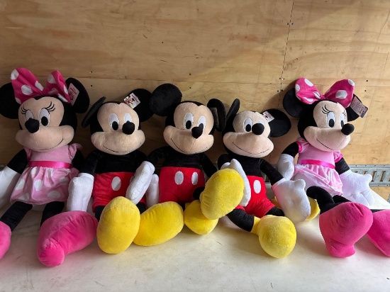 Mickey and Minnie mouse plush animals