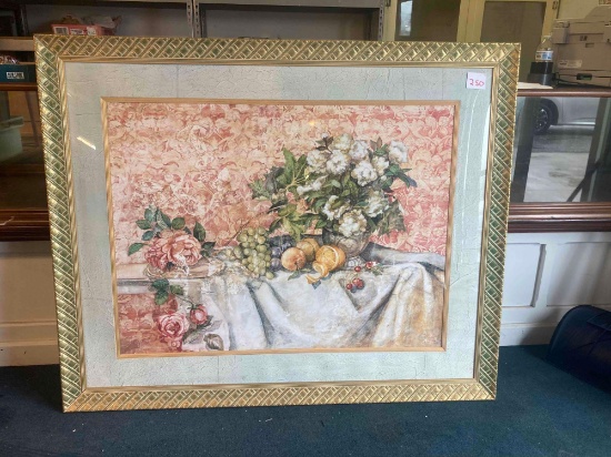 Large floral picture beautiful frame