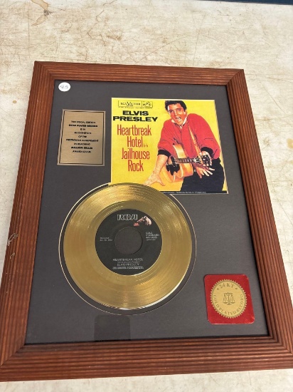 Elvis Presley heartbreak Hotel jailhouse rock 24 karat gold plated record