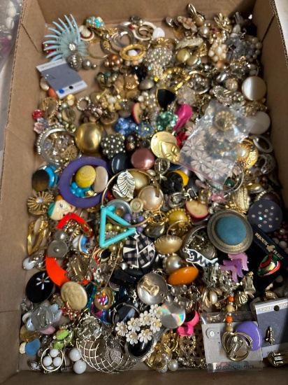 costume jewelry for crafts all are missing parts or other earrings to make a pair