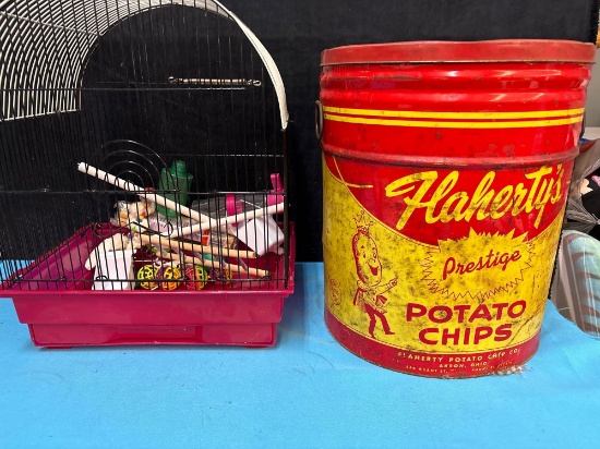 Flaherty?s potato Chip Can bird cage