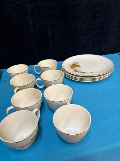 Royal Pinecone dinner plates cups