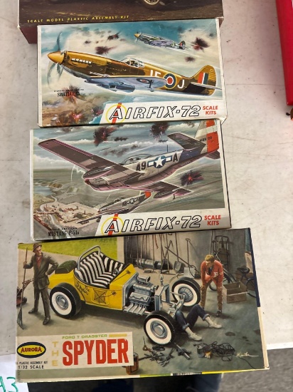 Open box models airplanes cars etc.