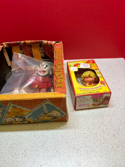 vintage jolly theater with 1940s Clown strawberry shortcake apple dumpling doll