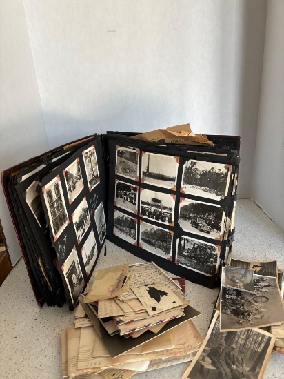 vintage black-and-white photos stamped envelopes