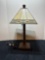 Mission style stained glass lamp 21 inches tall