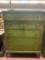antique 1920s stencil chest with mirror and bed
