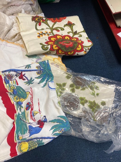 4 bags of vintage linens, doilies, tablecloths, etc