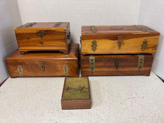 5 wood boxes