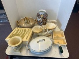 large porcelain ceramic items, tray, pit bowl, and more and congress collectible plates
