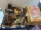 large lot of framed pictures, picture frames, animal decorations wooden candle holders, basket etc