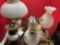 vintage milk glass lamps, hobnail milk glass lamps