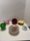 Murano ship paperweight with original label and other lovely colorful art glass pieces