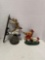 Vintage cast iron bell and cast iron doorstop or bookend