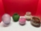 Satin art glass vases and a Czech vase