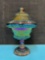 Fenton 2 pc covered candy dish carnival