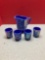 Mini carnival glass picture and 4 cups glasses