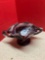 Vintage Fenton Purple Slag Glass Compote 2 Handle Bowl Dish