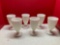 6 Fenton white silver crest goblets