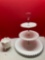 Fenton white silver crest triple tier tidbit dish