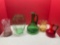 Art glass hand painted vases, and other vases