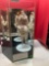 Goebel clown in mirrored display case