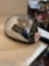 Chrome, painted motorcycle helmet
